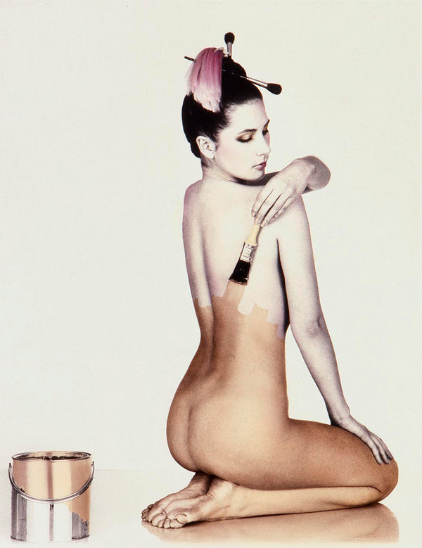 Girl painting herself